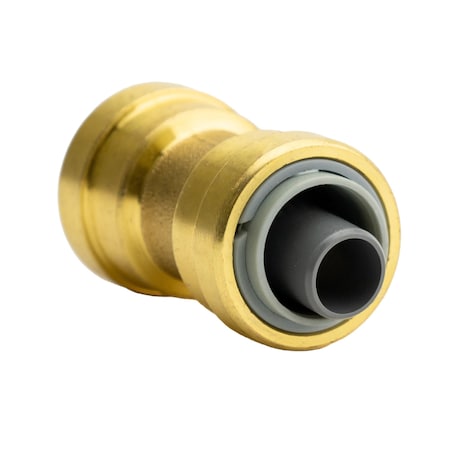 Quickfitting 1/2in Push-to-Connect x 1/2in Push-to-Connect Brass Polybutylene Transition Coupling Fitting LF811PBYR